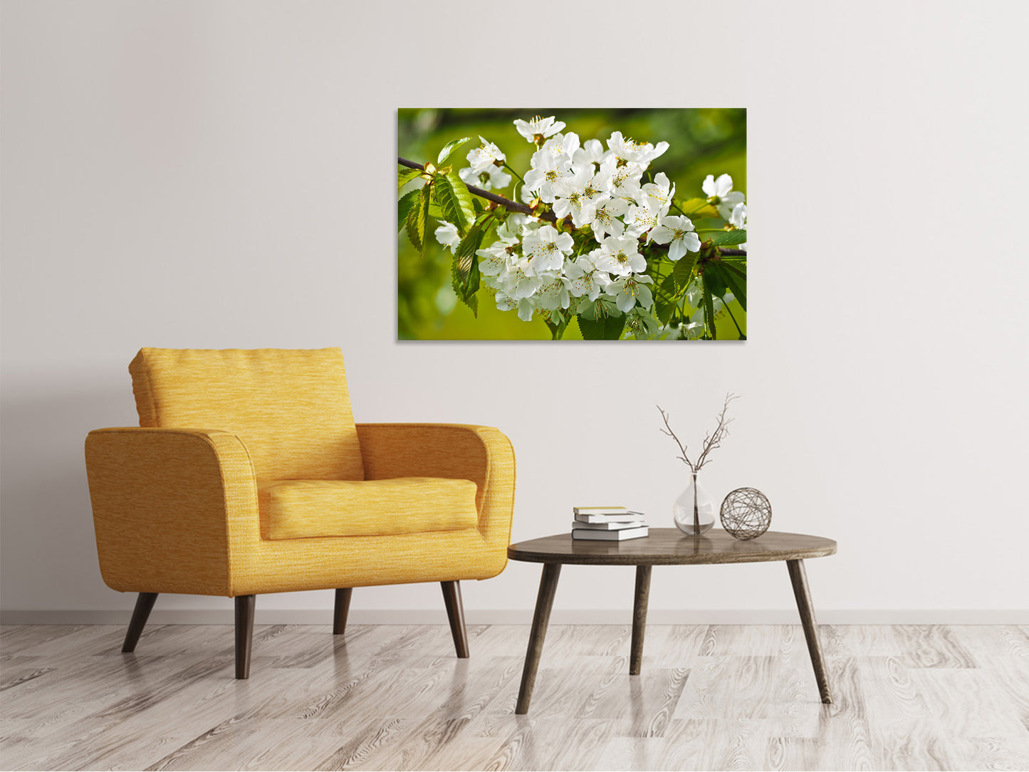 Leinwandbild Weisse Blüten in XL
