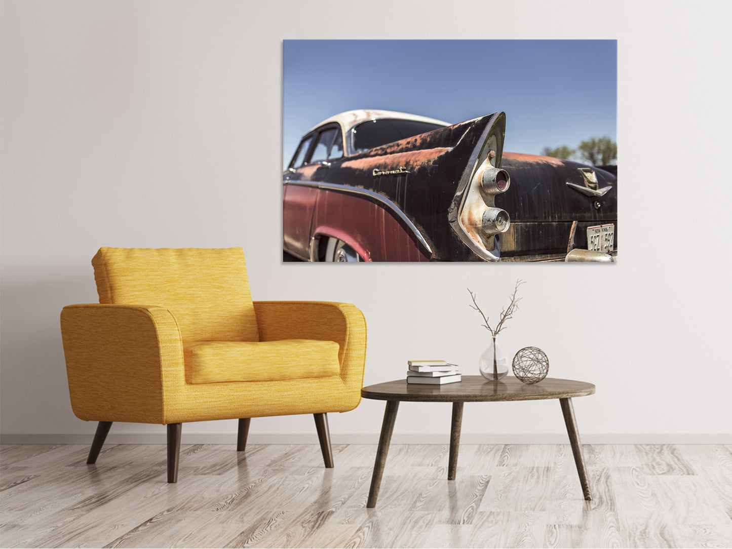 Leinwandbild Farbenfroher Oldtimer