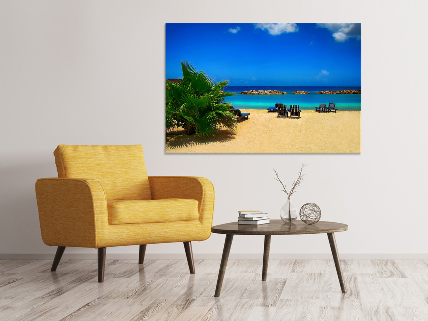 Leinwandbild Strand Liebe
