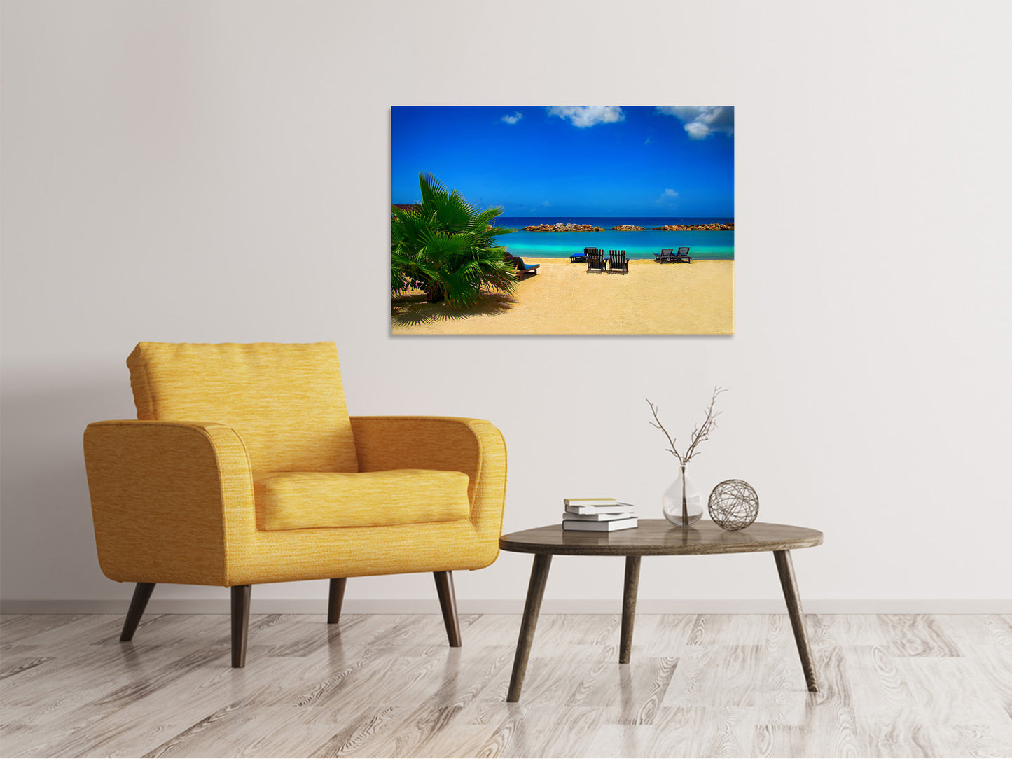 Leinwandbild Strand Liebe