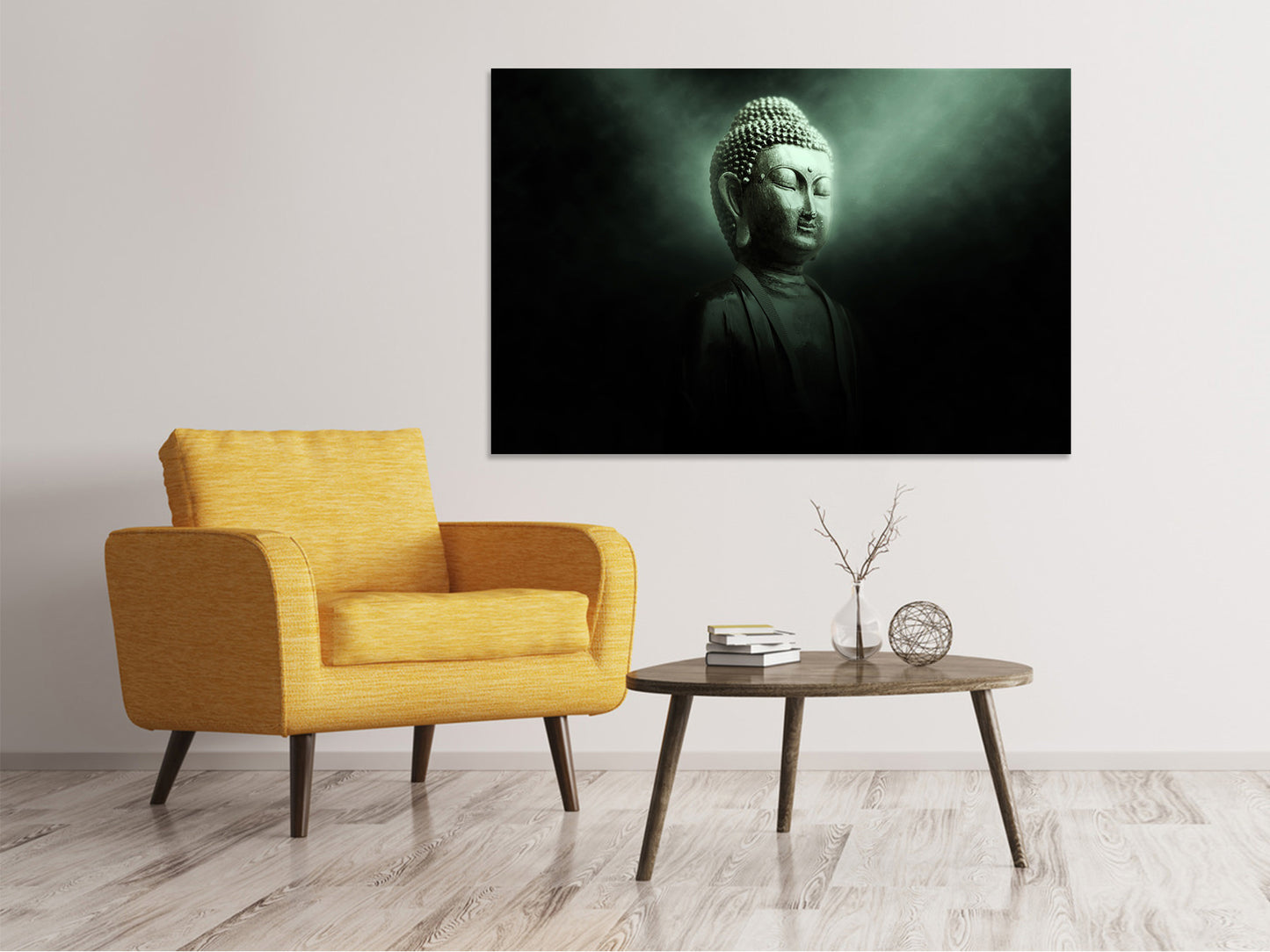 Leinwandbild Buddha im mystischen Licht
