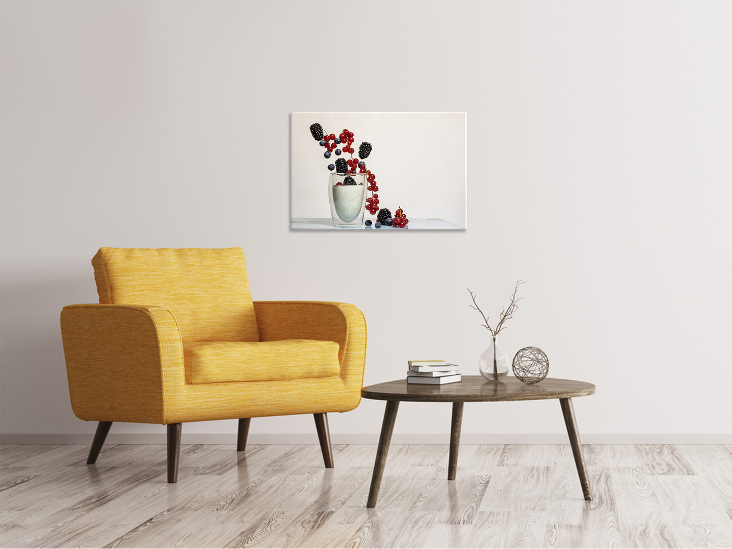 Leinwandbild Joghurt mit Beeren