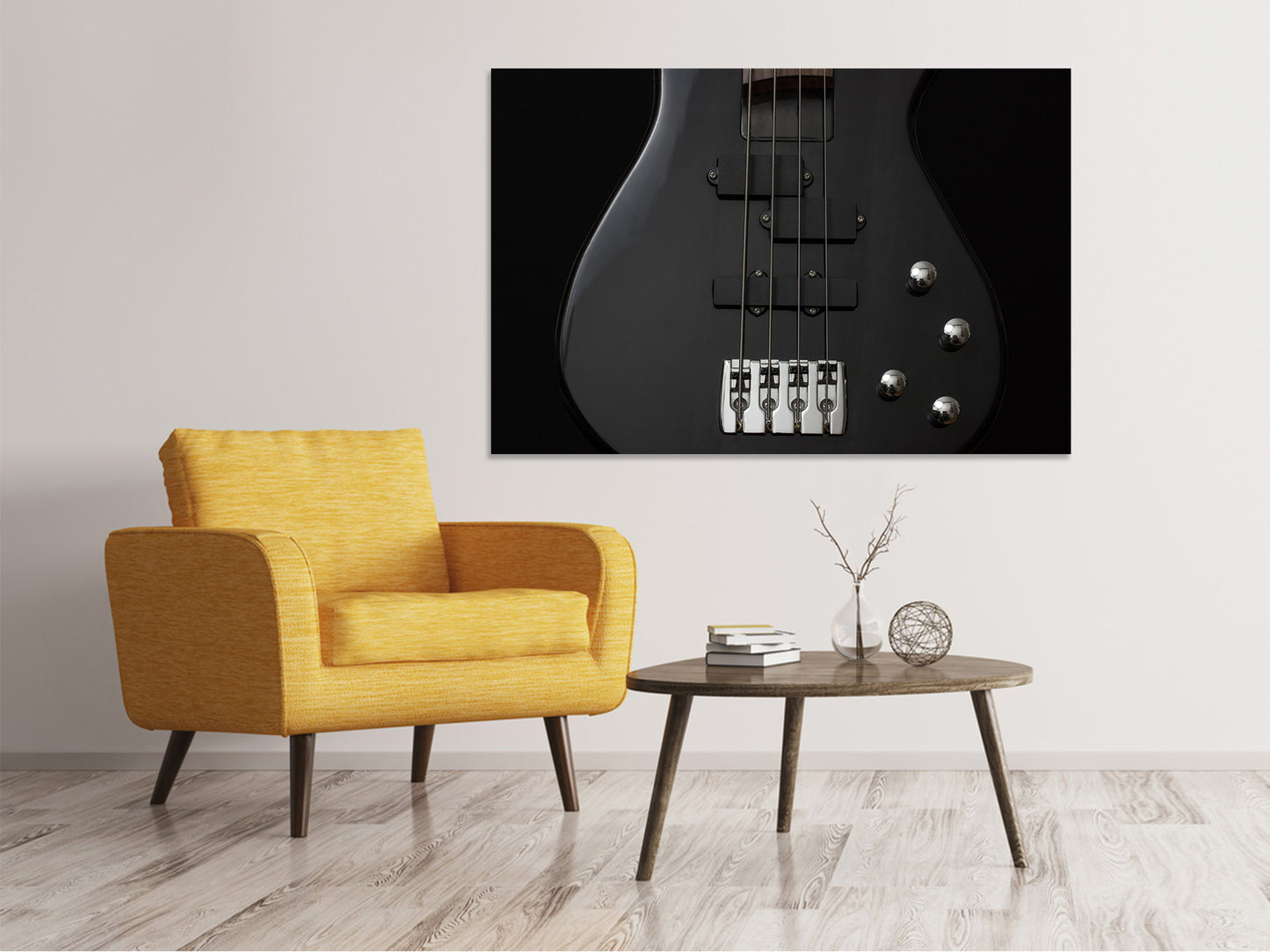 Leinwandbild Gitarre ganz in schwarz