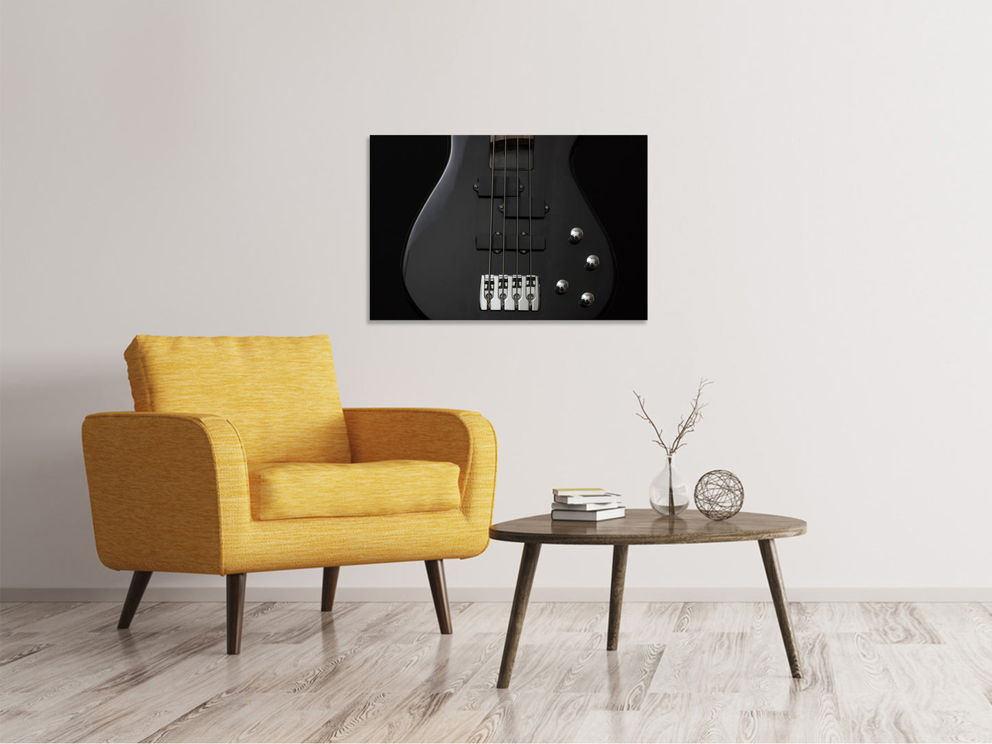 Leinwandbild Gitarre ganz in schwarz
