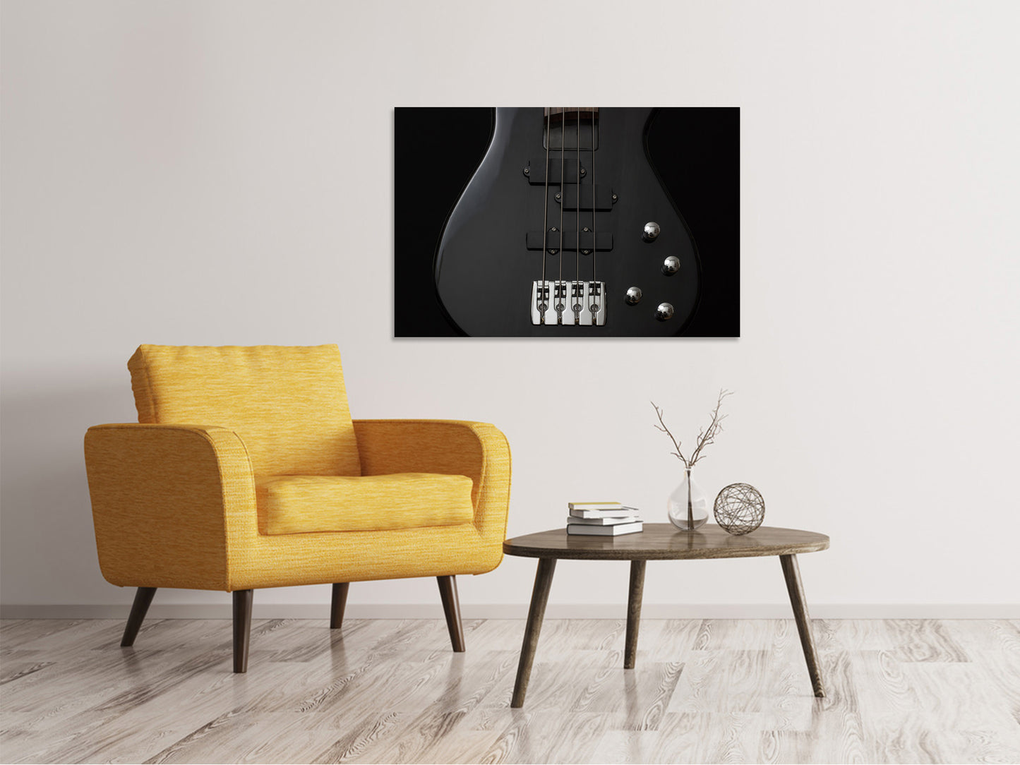 Leinwandbild Gitarre ganz in schwarz