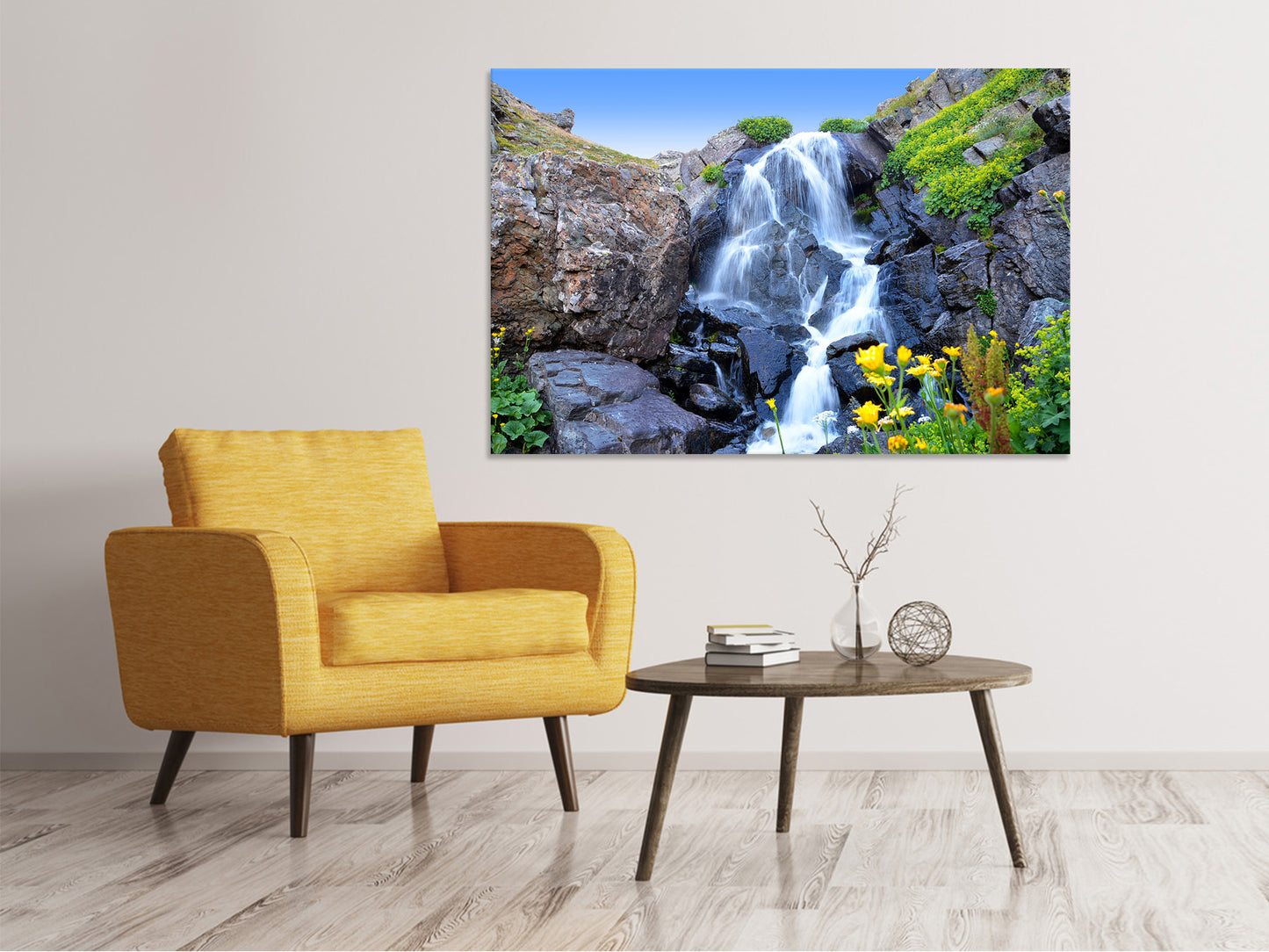 Leinwandbild Bewegender Wasserfall