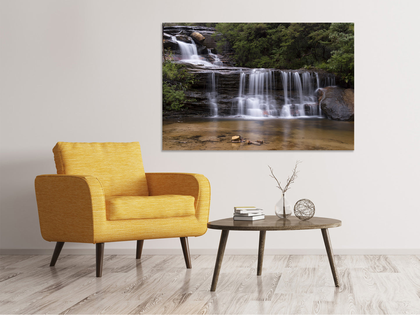 Leinwandbild Am Ende des Wasserfalls