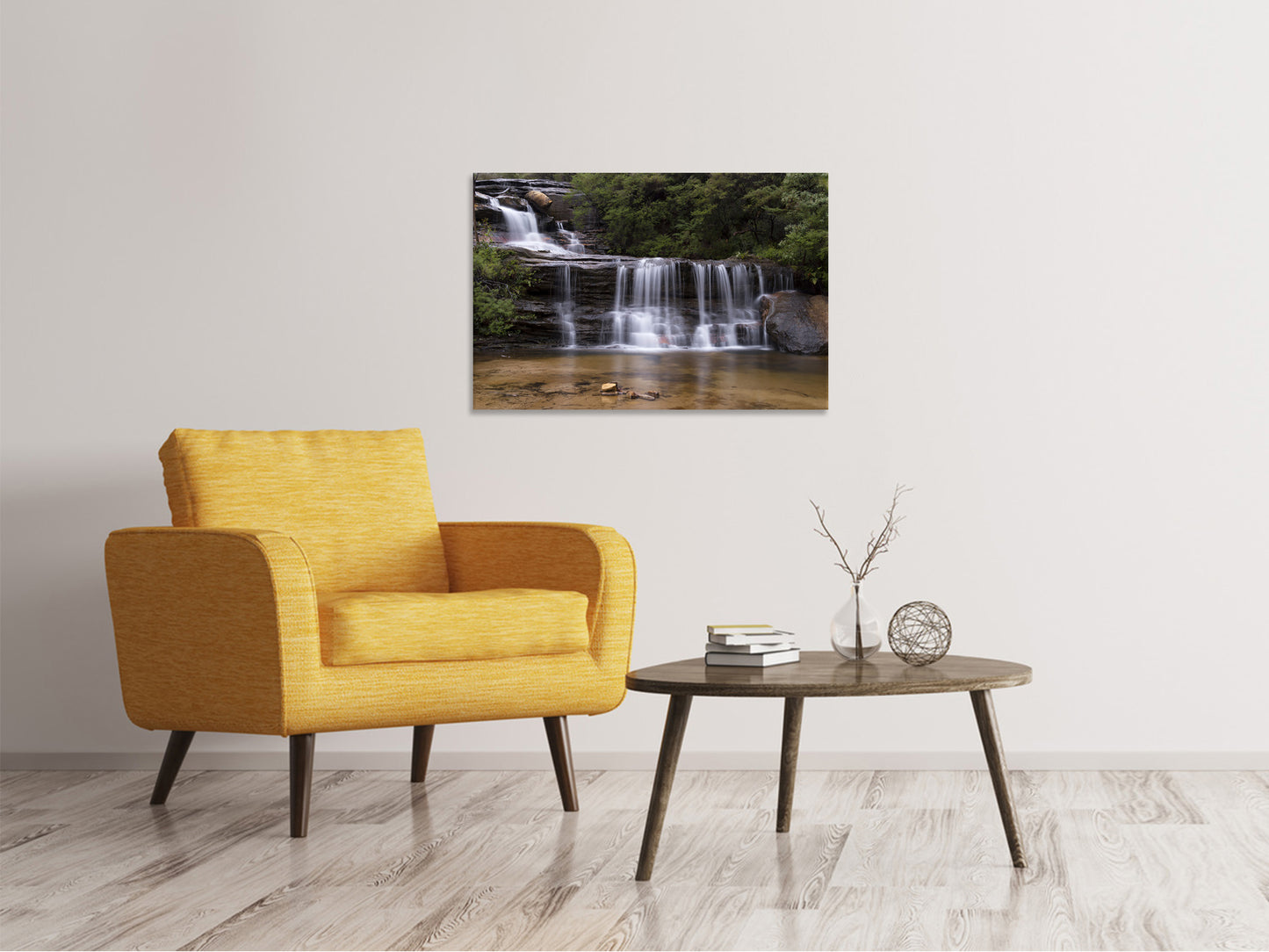 Leinwandbild Am Ende des Wasserfalls