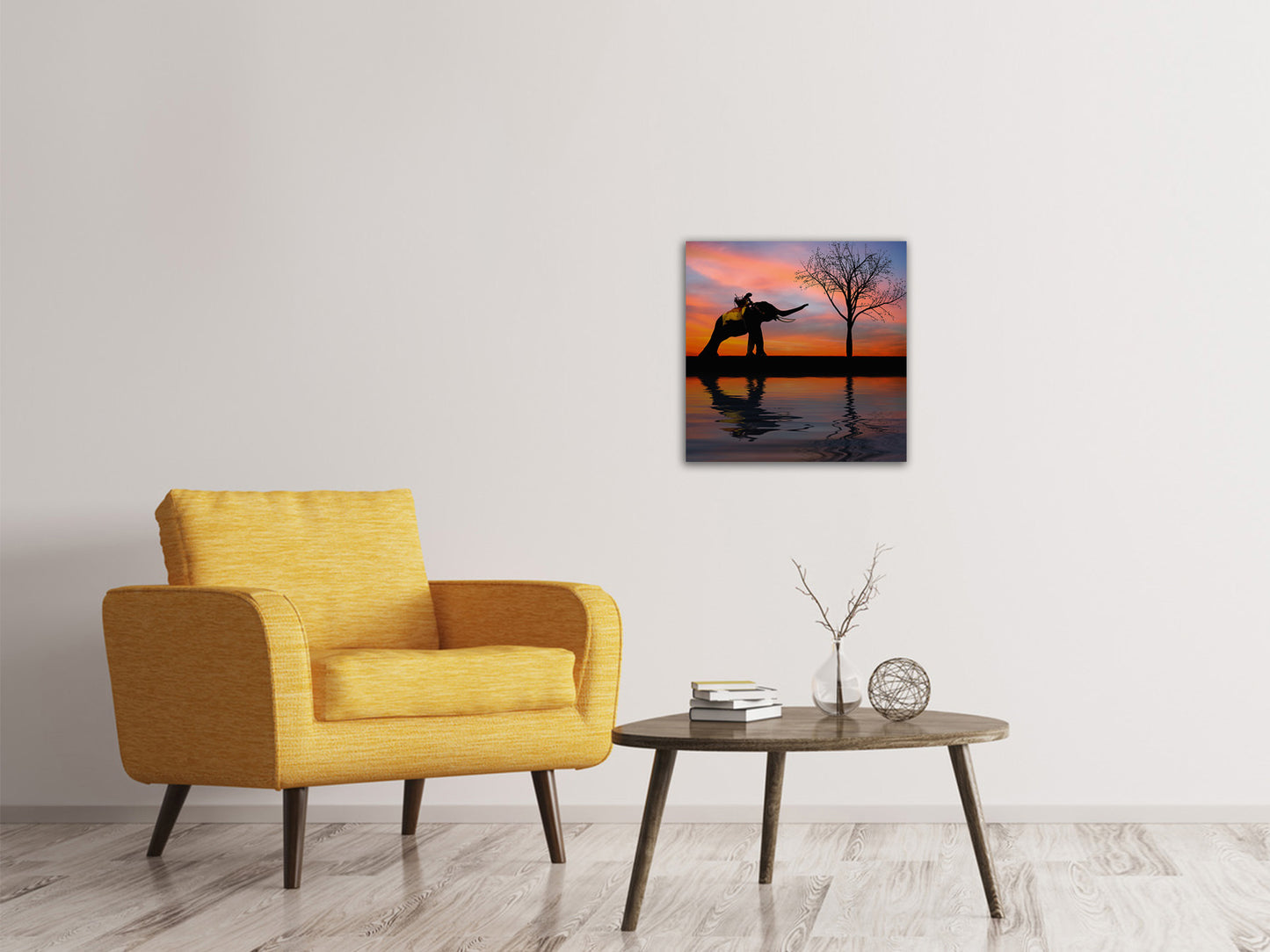 Leinwandbild Elefant im Abendlicht