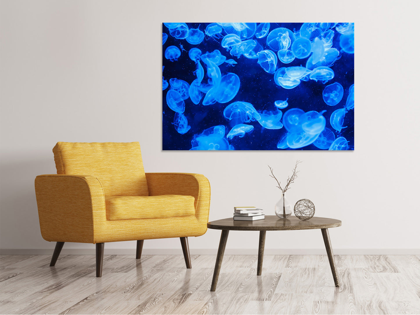 Leinwandbild Viele Quallen im blauen Wasser