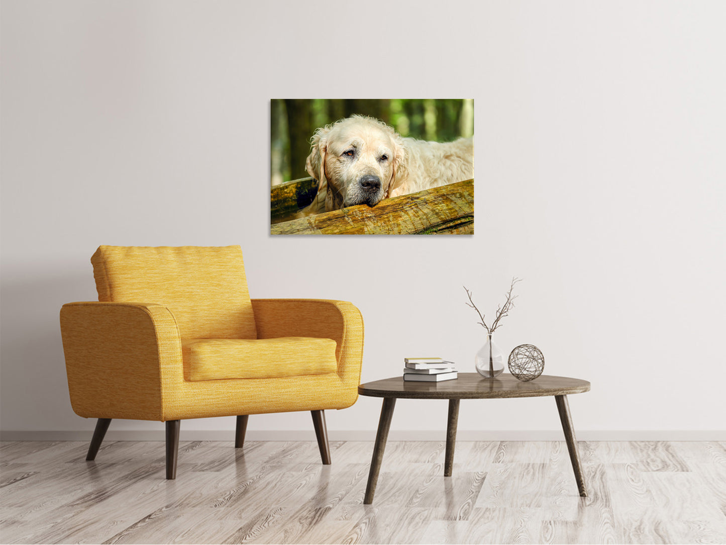 Leinwandbild Golden Retriever in der Natur