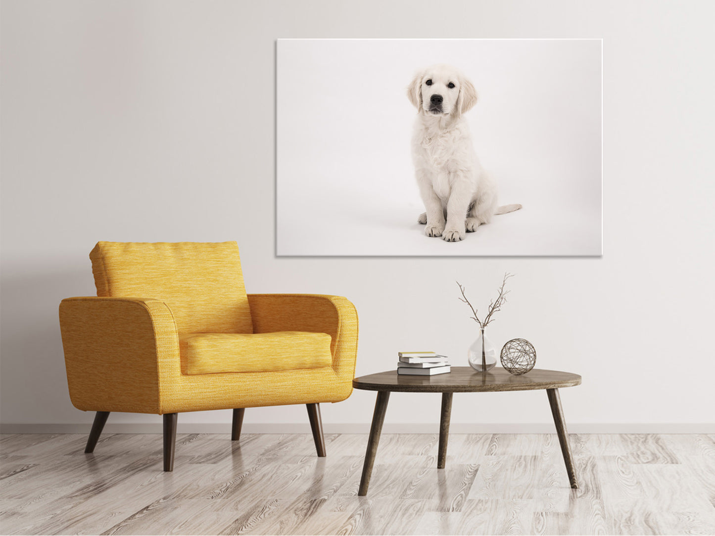 Leinwandbild Süsse Golden Retriever Welpe