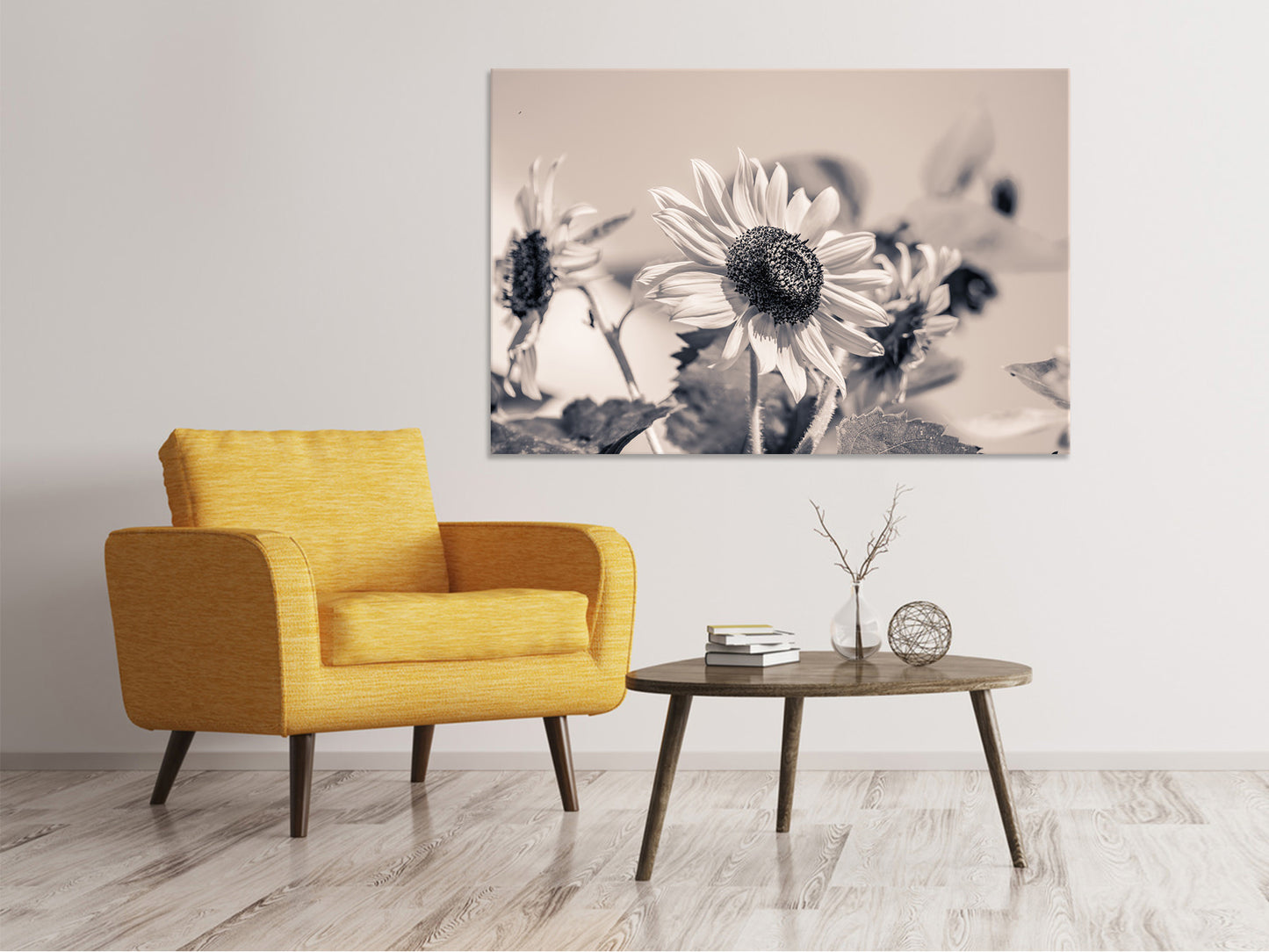 Leinwandbild Sonnenblumen sw
