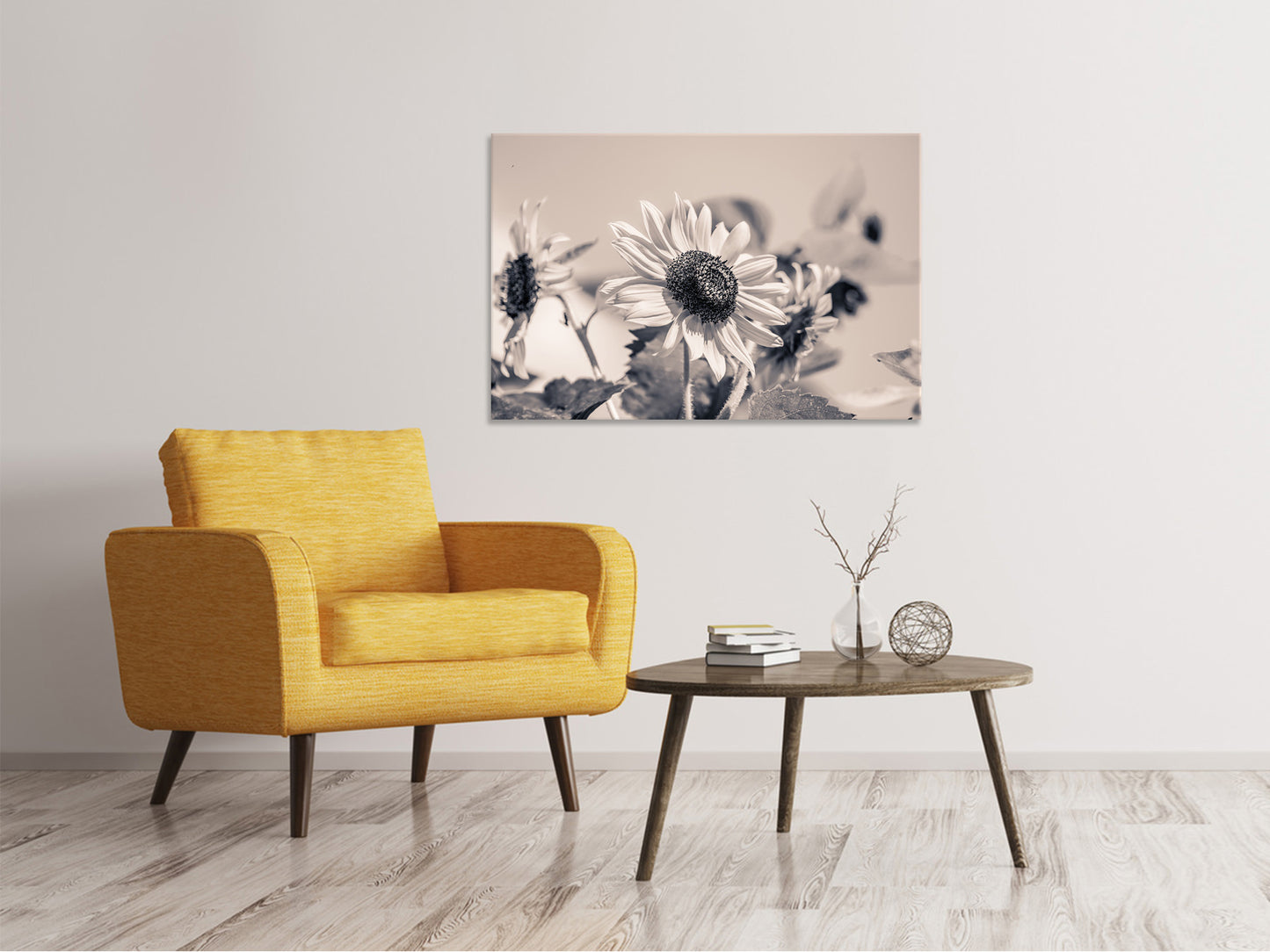 Leinwandbild Sonnenblumen sw