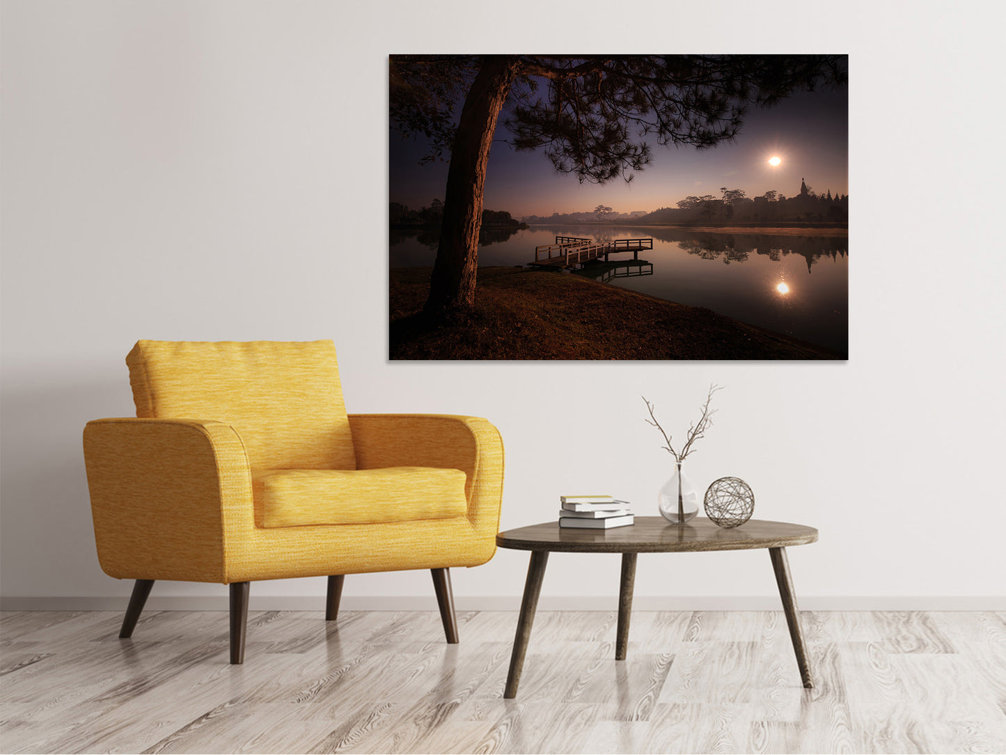 Leinwandbild Ein See am Wald