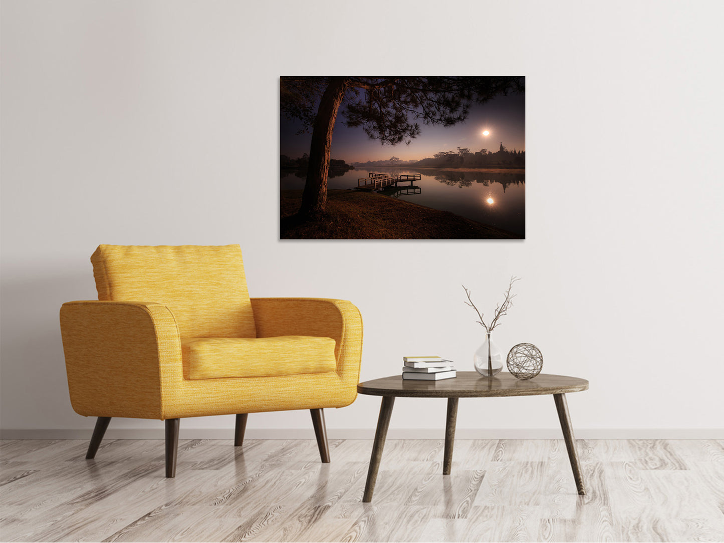 Leinwandbild Ein See am Wald