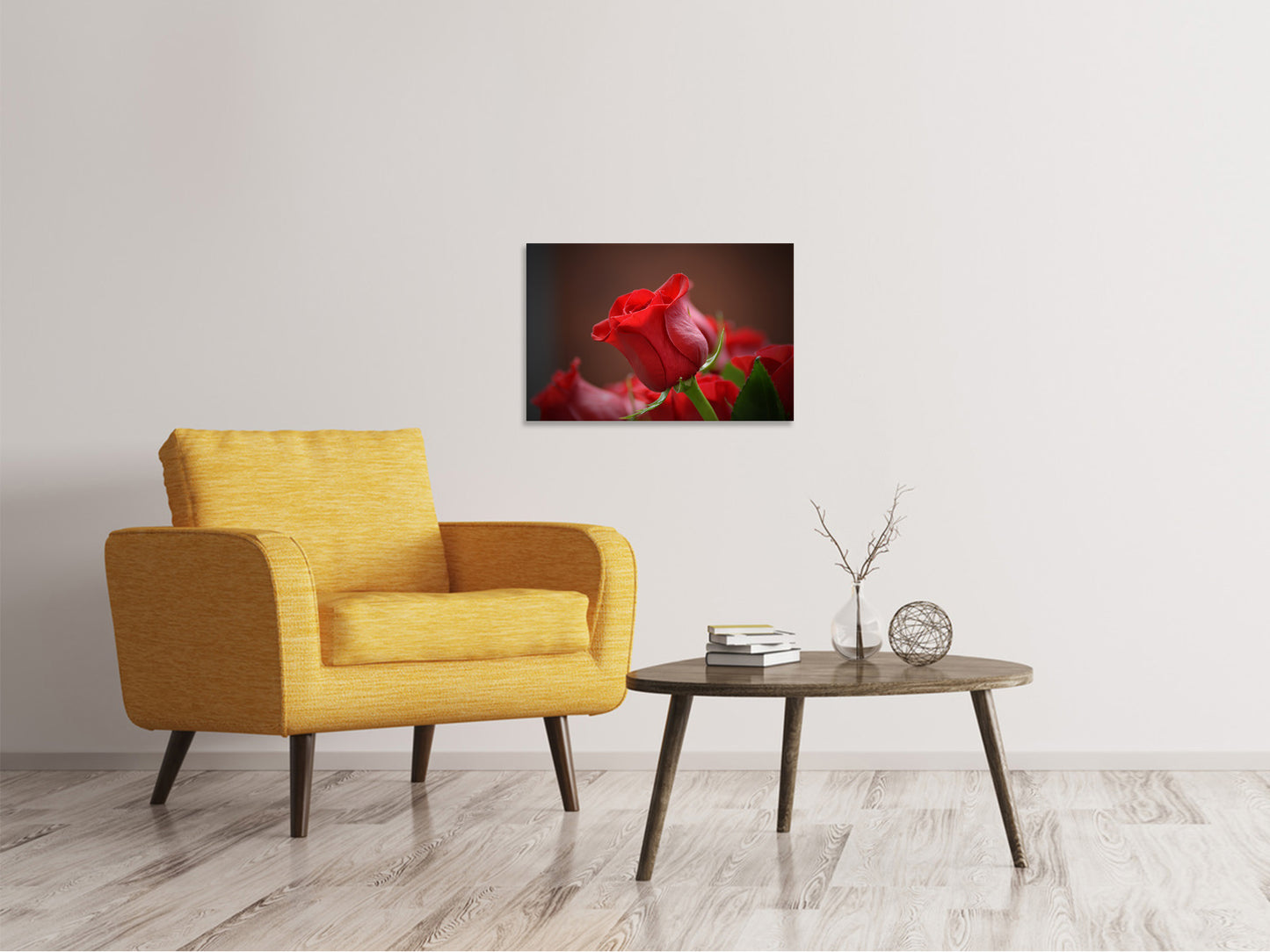 Leinwandbild Rote Rose in XL