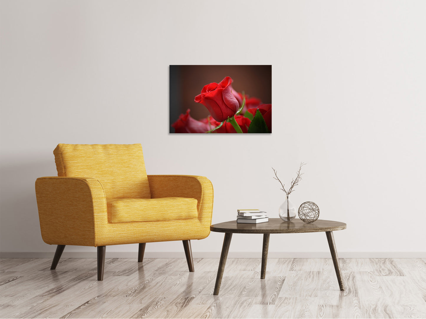 Leinwandbild Rote Rose in XL
