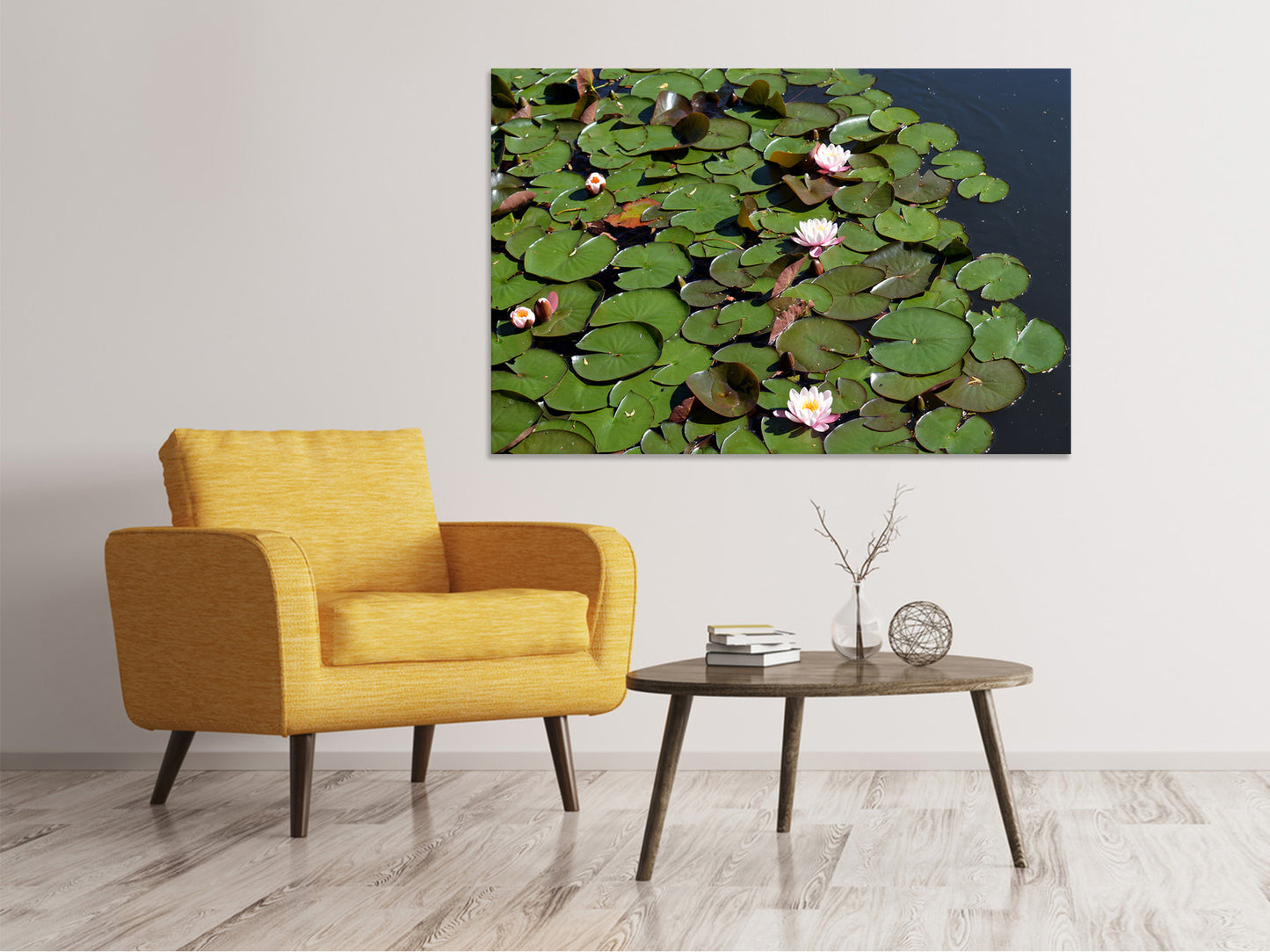 Leinwandbild Weisse Seerosen im Teich
