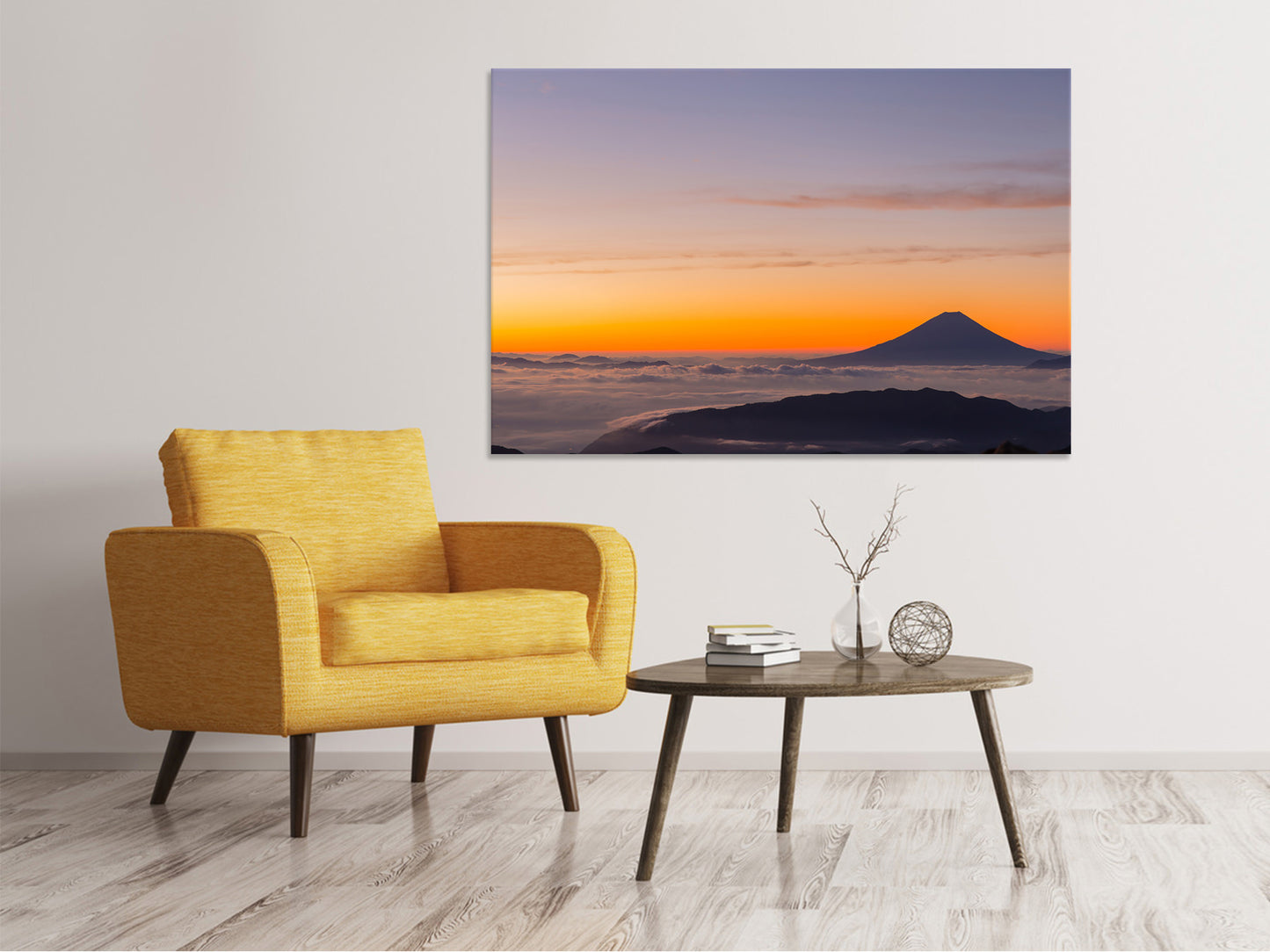 Leinwandbild Fujisan bei Sonnenuntergang