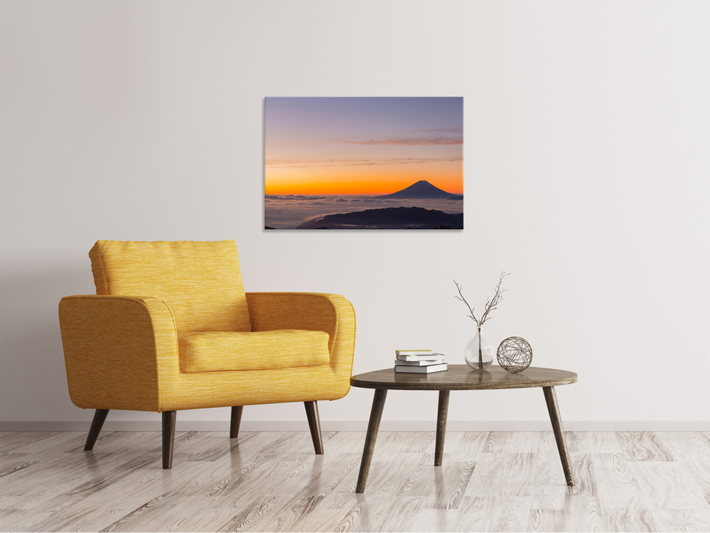 Leinwandbild Fujisan bei Sonnenuntergang