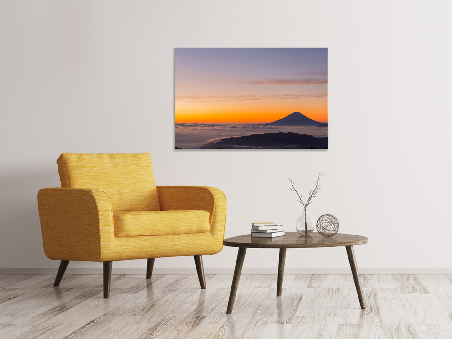Leinwandbild Fujisan bei Sonnenuntergang