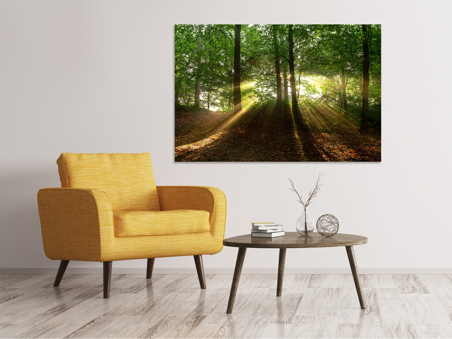Leinwandbild Sonne im Wald
