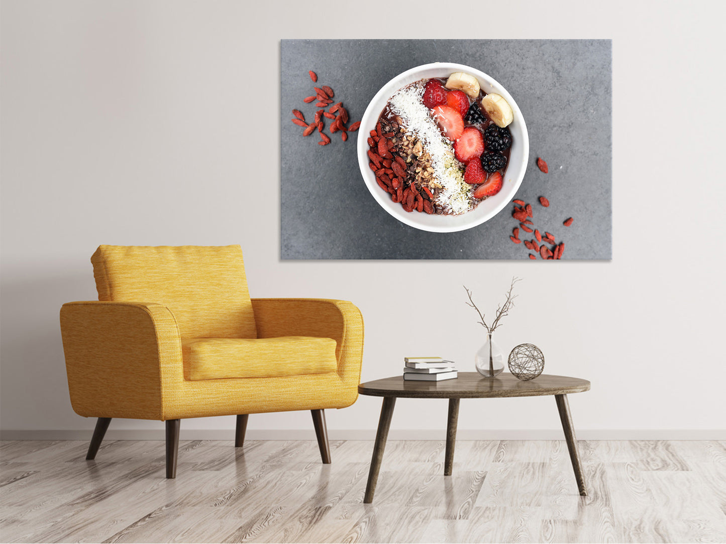 Leinwandbild Frühstück mit Obst