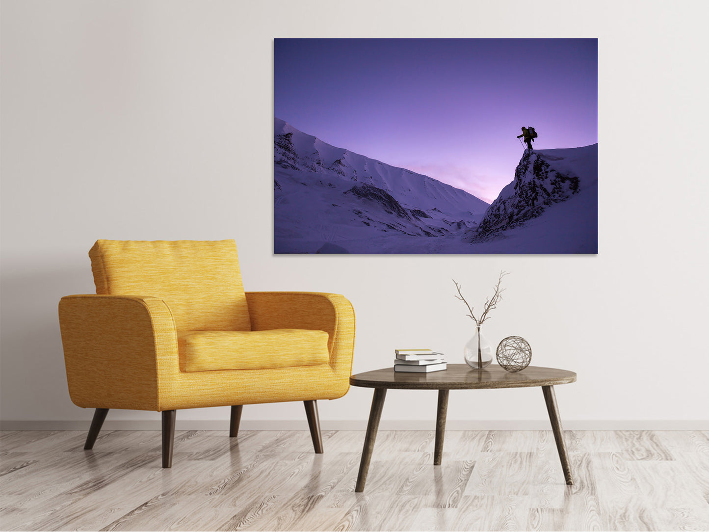 Leinwandbild Der Schneewanderer