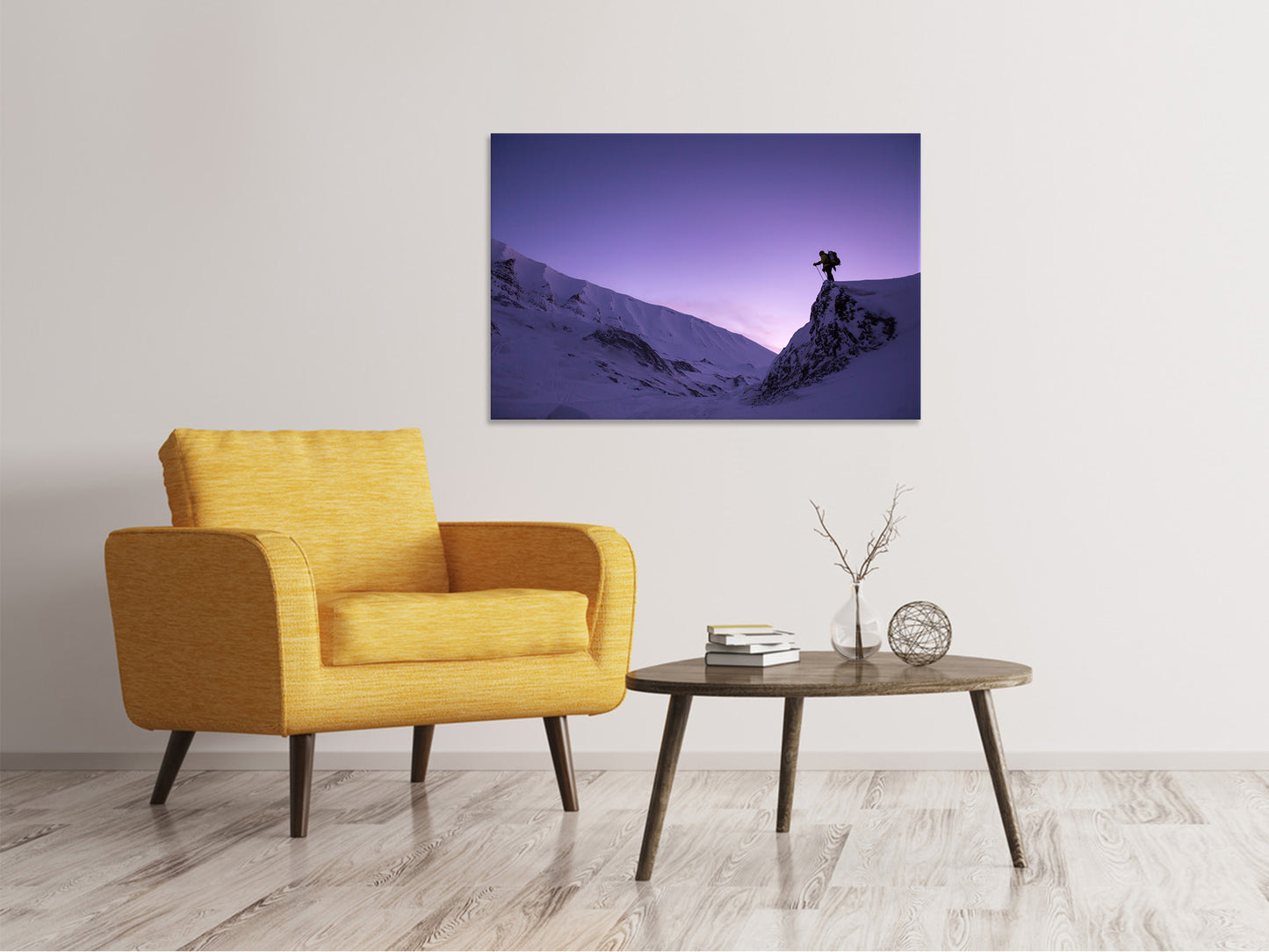 Leinwandbild Der Schneewanderer