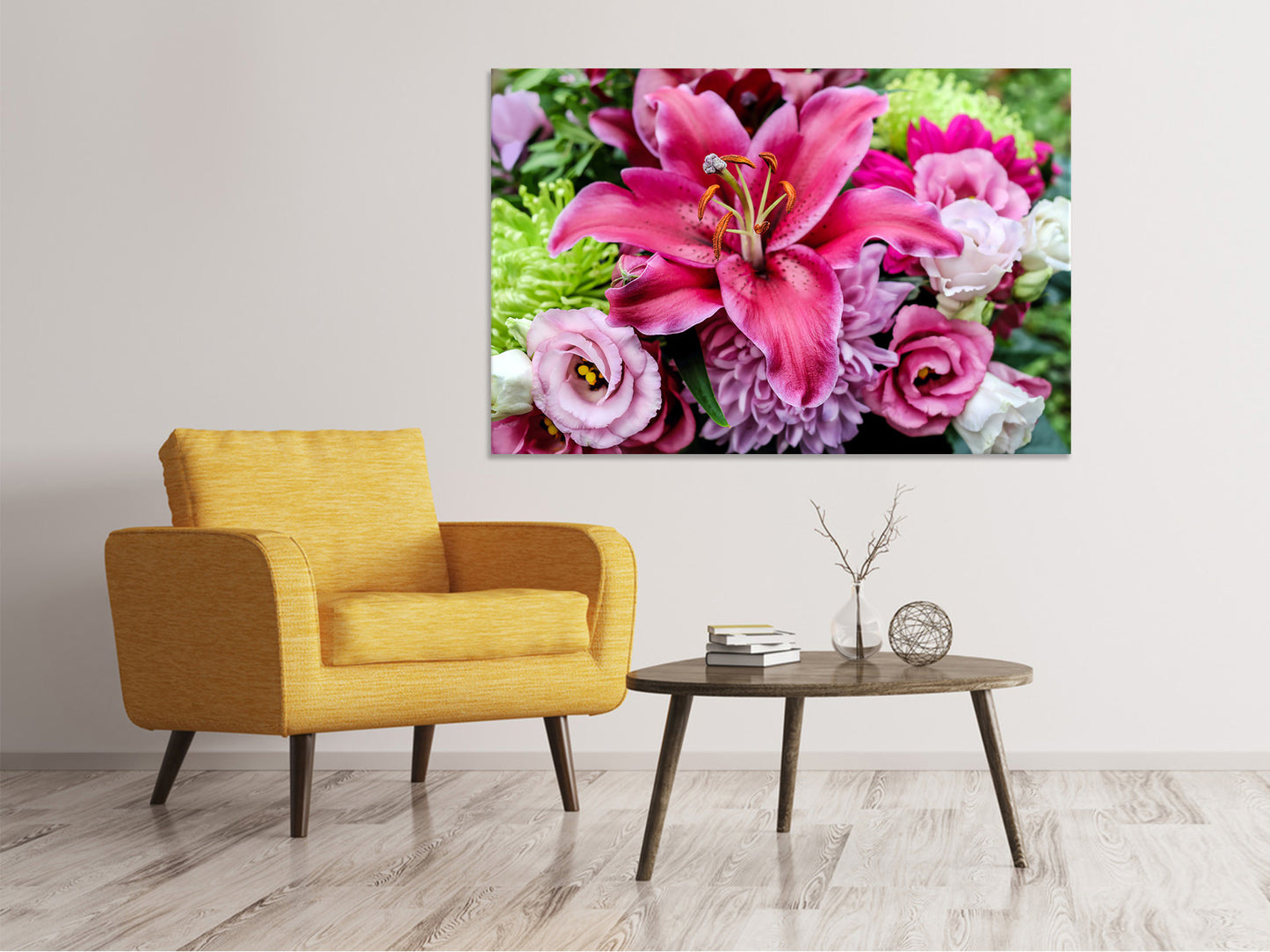 Leinwandbild Blumenstrauss mit Lilie