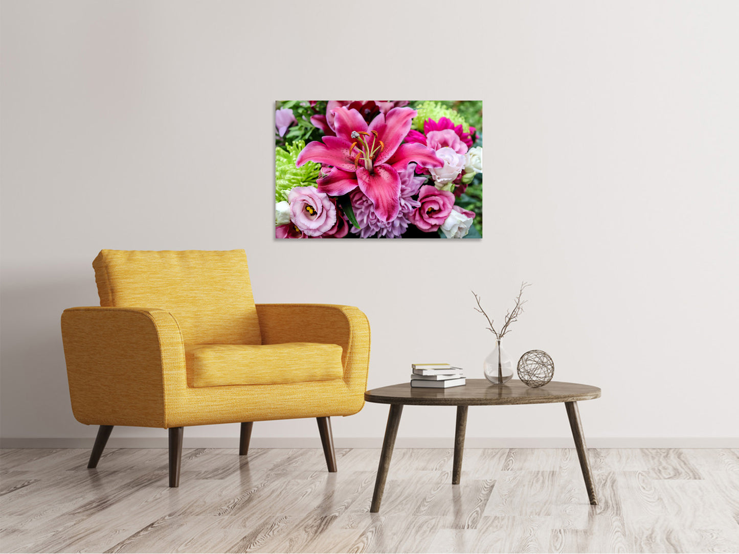 Leinwandbild Blumenstrauss mit Lilie
