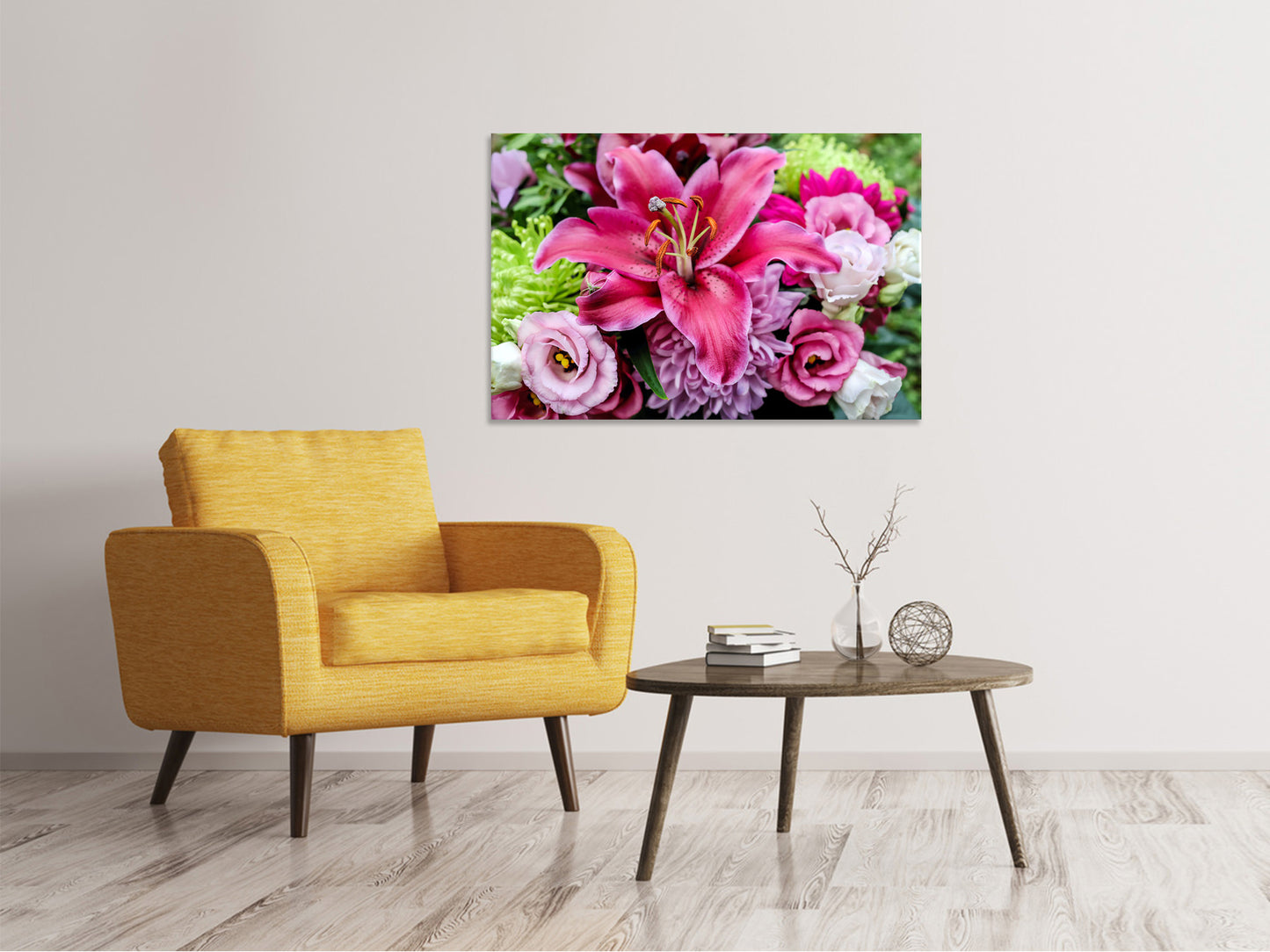 Leinwandbild Blumenstrauss mit Lilie