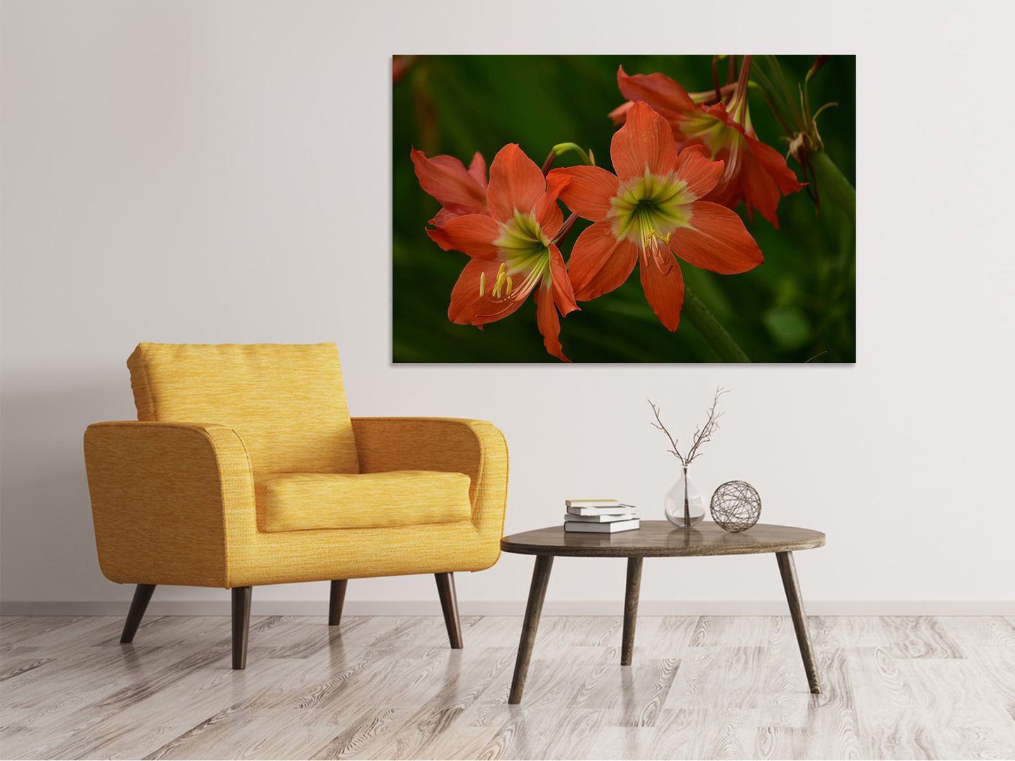 Leinwandbild Lilien in orange