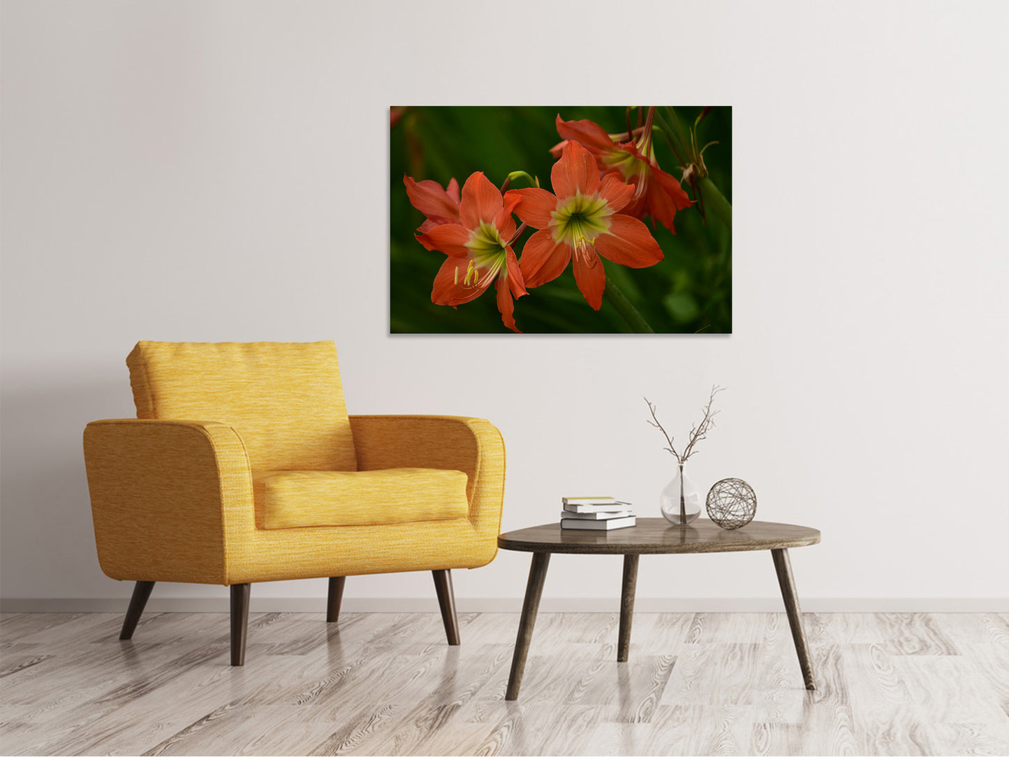 Leinwandbild Lilien in orange