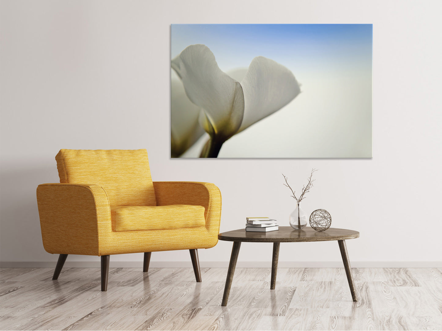 Leinwandbild Das Blatt einer Lilienblüte