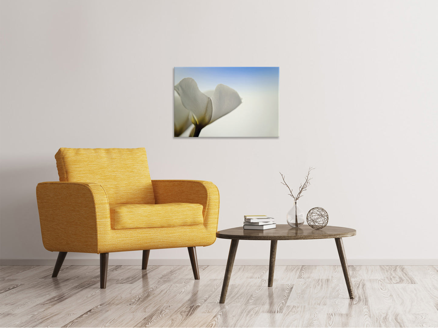Leinwandbild Das Blatt einer Lilienblüte
