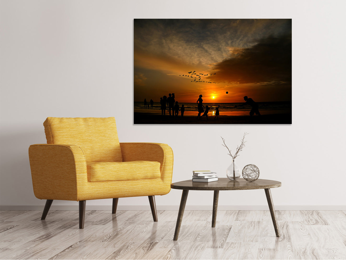 Leinwandbild Spiele am Strand