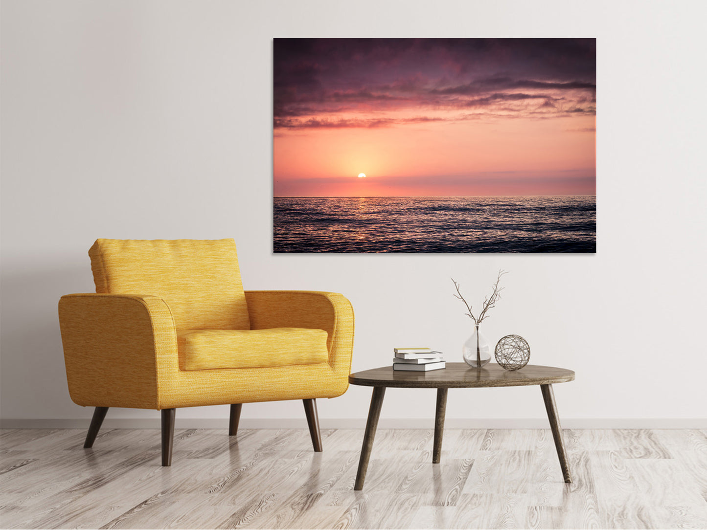 Leinwandbild Wundervoller Sonnenuntergang am Horizont