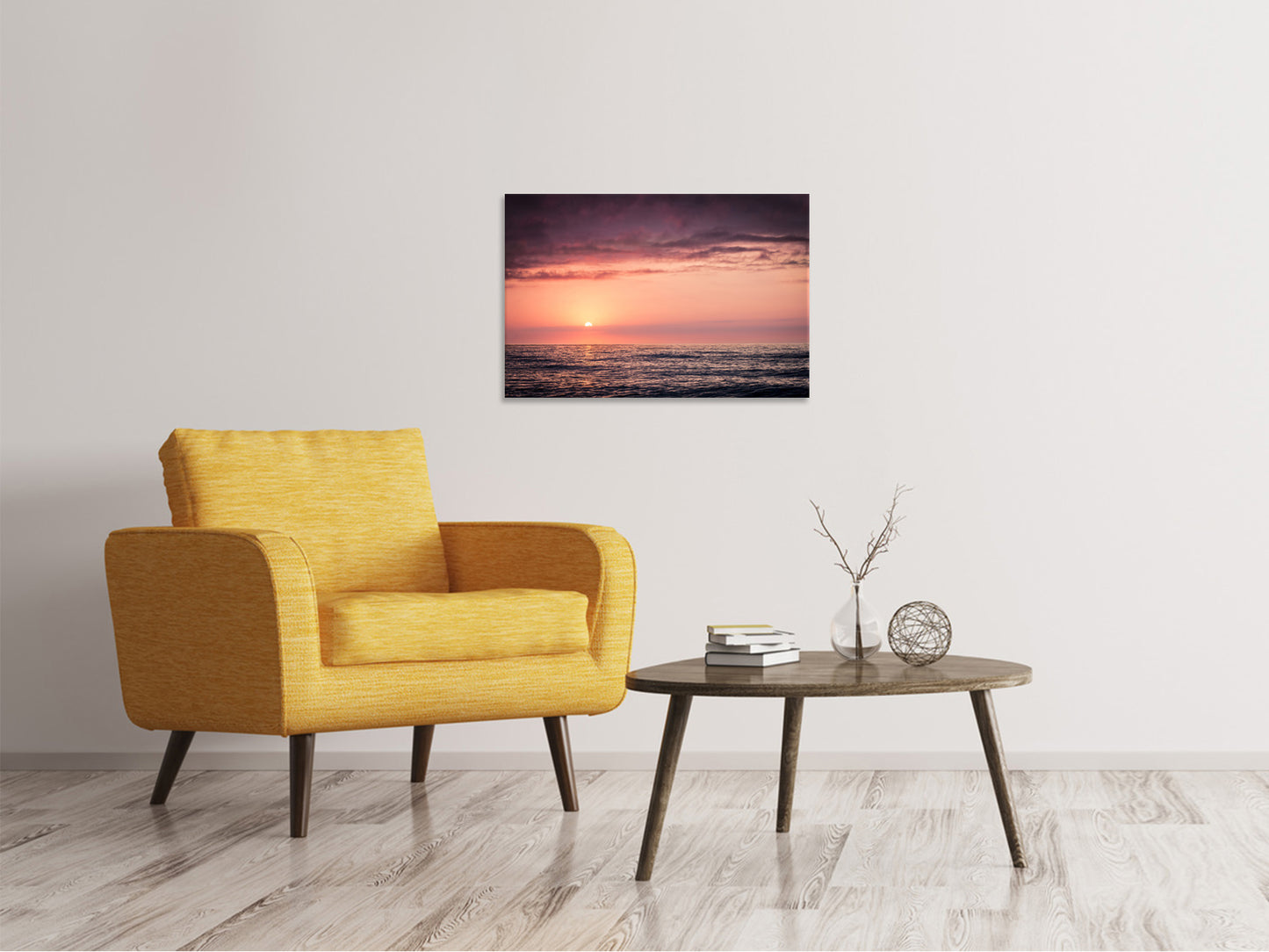Leinwandbild Wundervoller Sonnenuntergang am Horizont