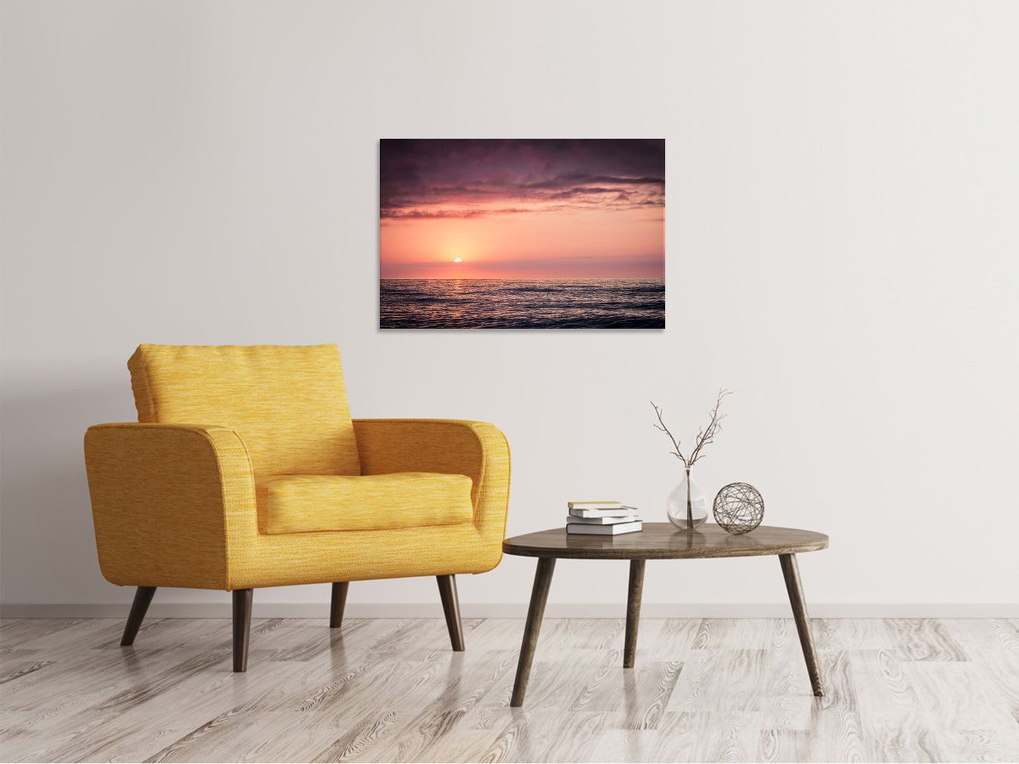 Leinwandbild Wundervoller Sonnenuntergang am Horizont