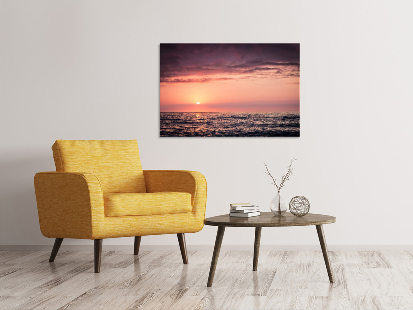 Leinwandbild Wundervoller Sonnenuntergang am Horizont
