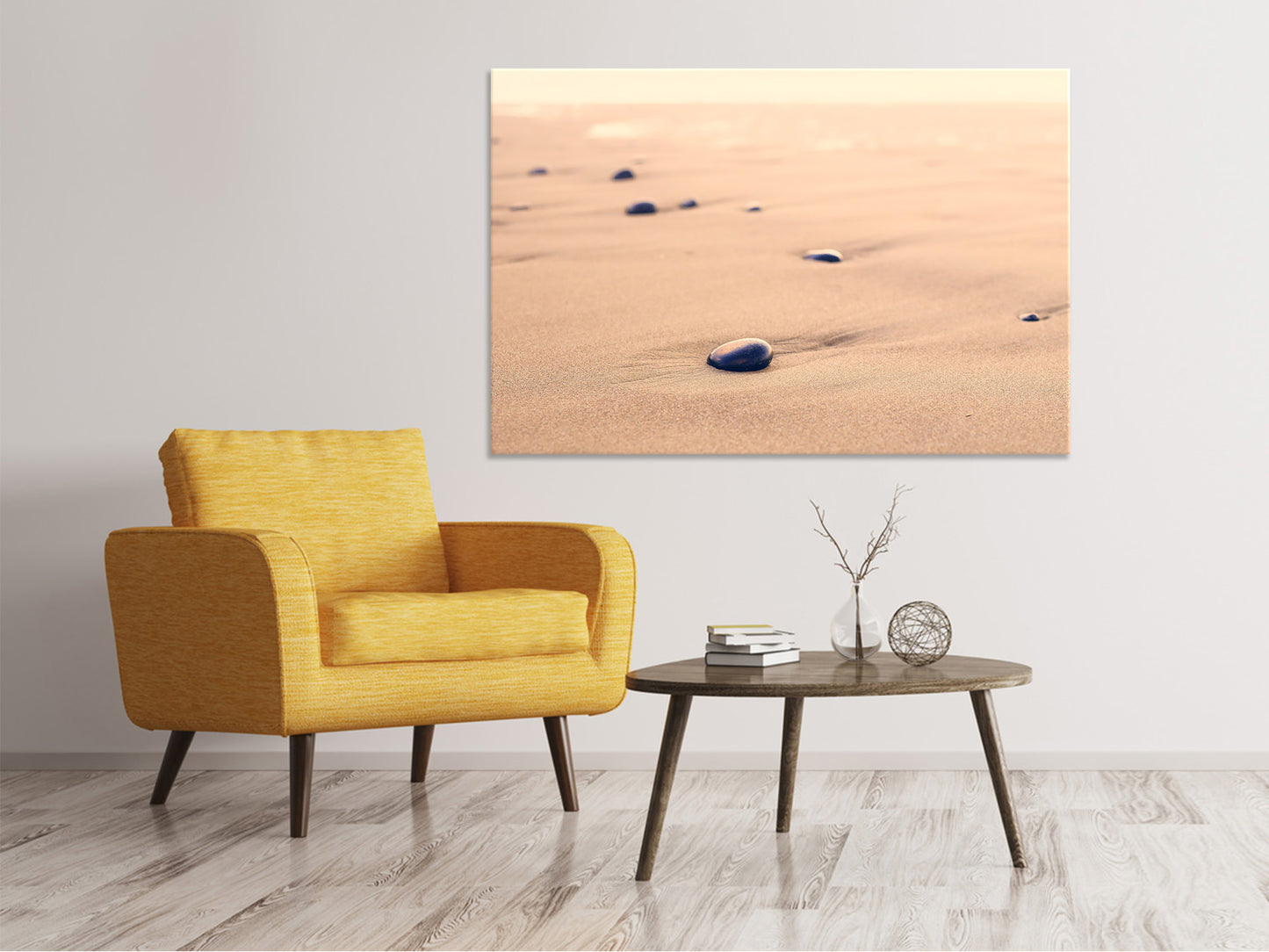 Leinwandbild Kiesel im Sand