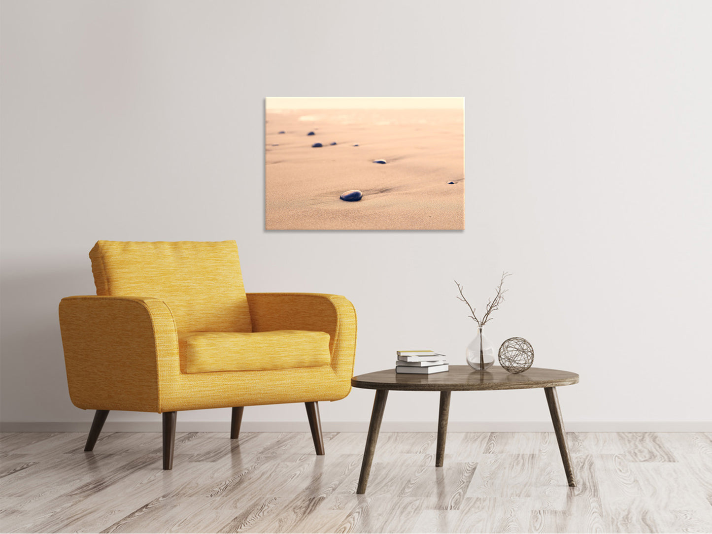 Leinwandbild Kiesel im Sand