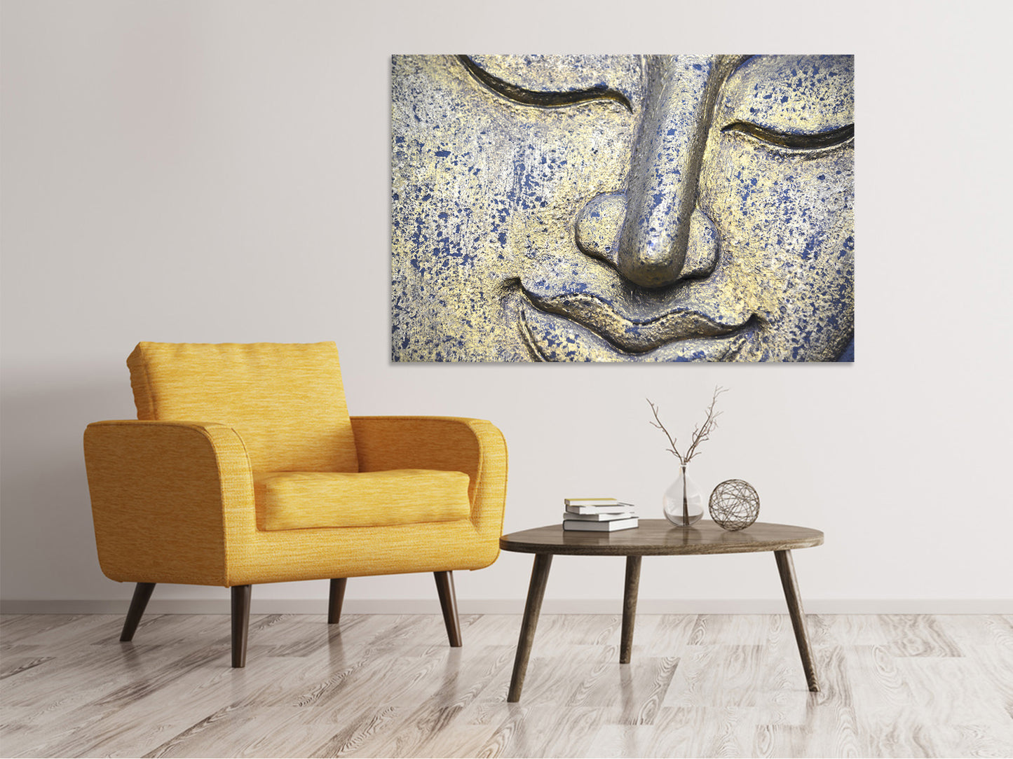 Leinwandbild Kopf eines Buddha in XXL