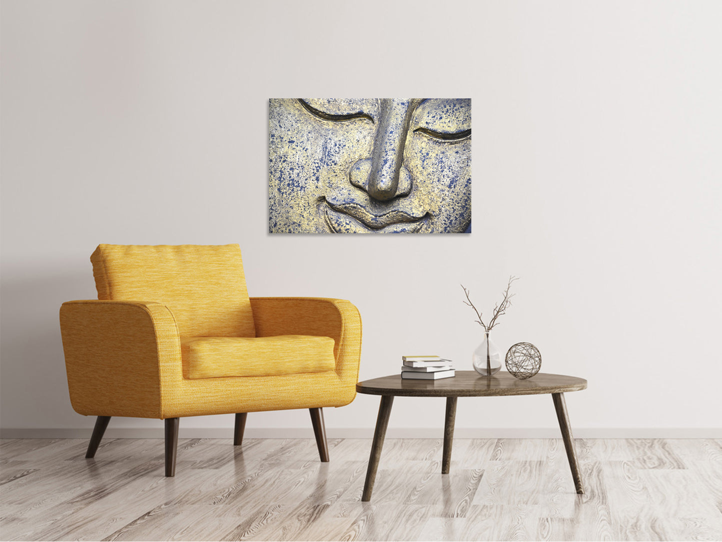 Leinwandbild Kopf eines Buddha in XXL