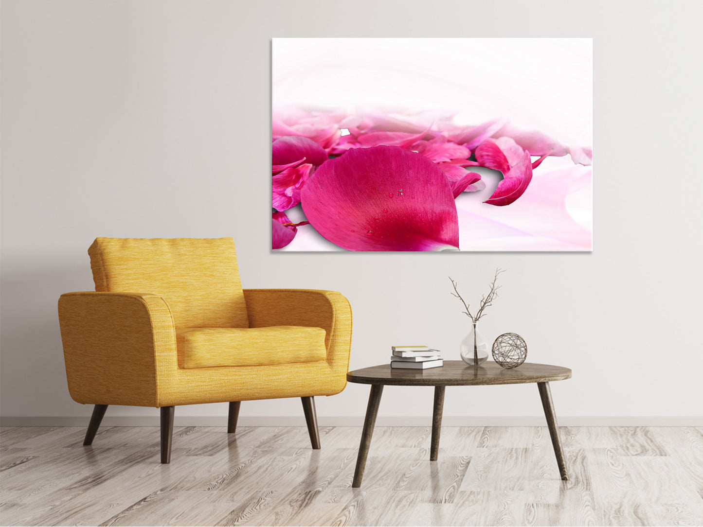 Leinwandbild Rosenblätter in pink
