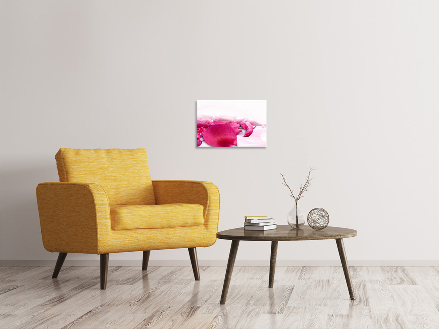 Leinwandbild Rosenblätter in pink
