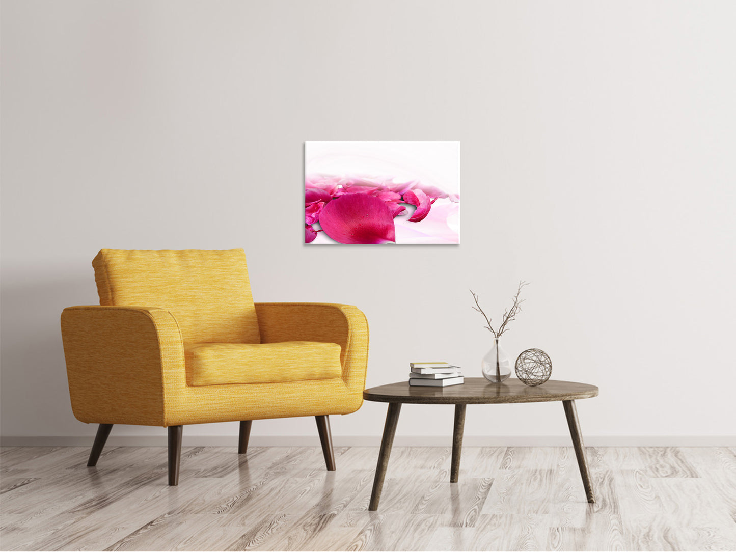 Leinwandbild Rosenblätter in pink