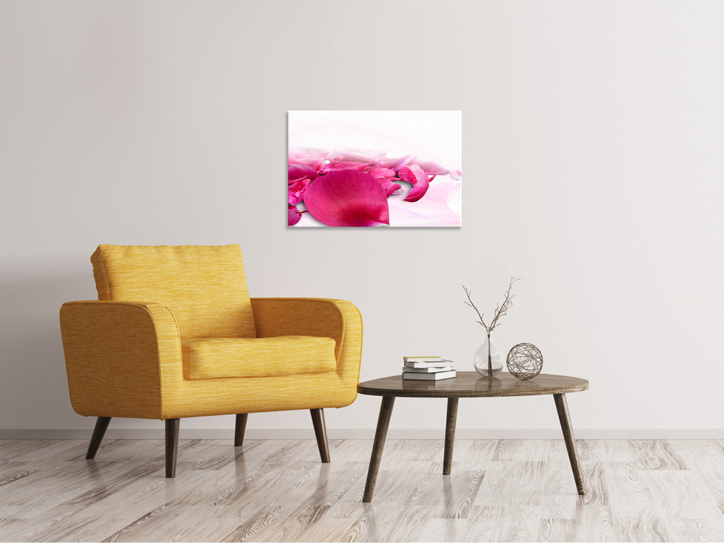Leinwandbild Rosenblätter in pink